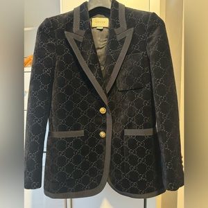 gucci women velvet gg monogram jacket